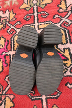 Load image into Gallery viewer, Vintage Harley Davidson Black Leather Platform Heels – Chunky Y2K Slingback Sandals
