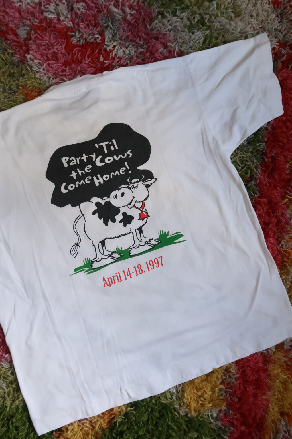 Vintage 1997 County College of Morris Spring Week Cow T-Shirt