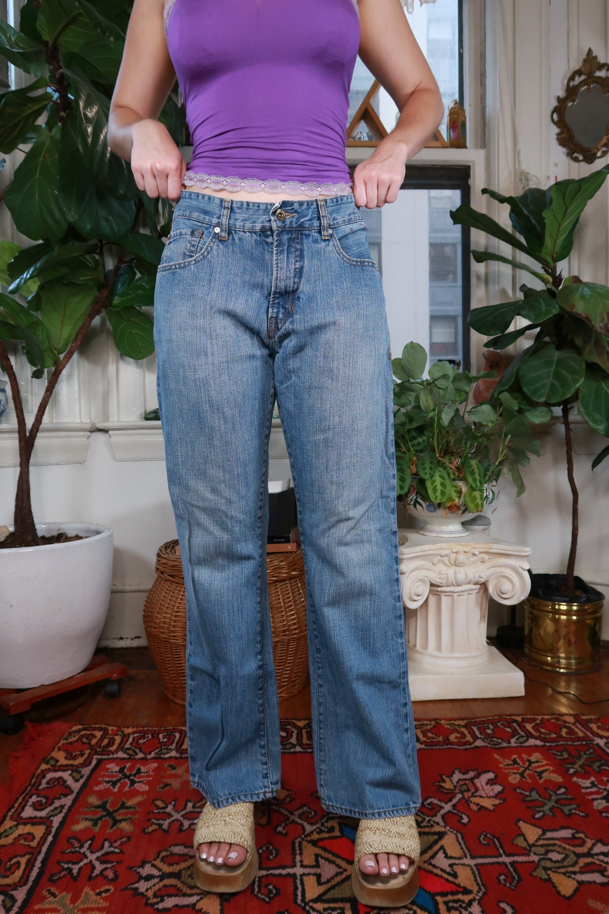 Vintage 2000s Union Bay Light Wash Low Rise Straight Leg Jeans Y2K Denim