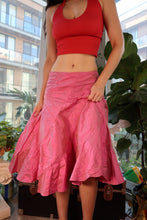 Load image into Gallery viewer, Vintage Pink Silk Taffeta Flared Midi Skirt
