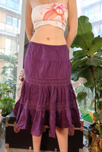 Load image into Gallery viewer, Vintage 2000s Purple Tiered Boho Skirt
