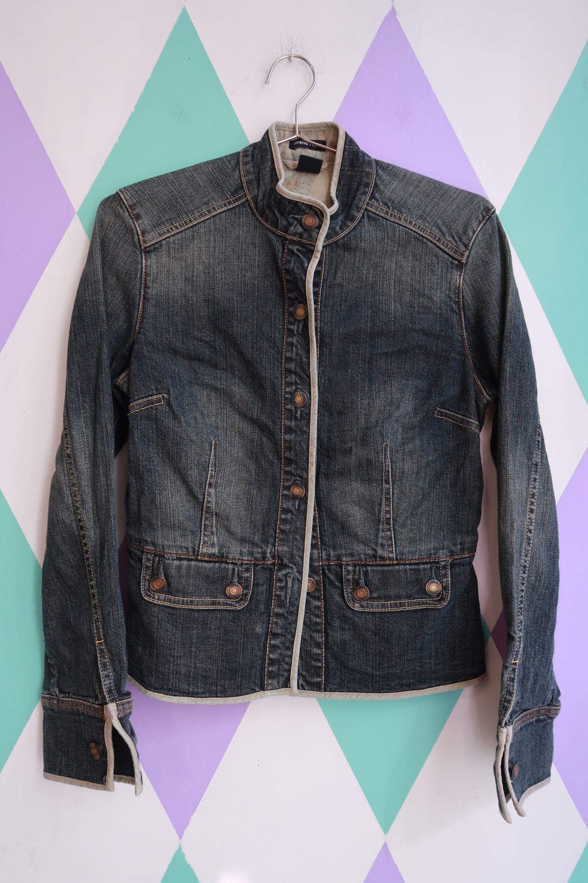 Vintage 2000s Gap Denim Moto Jacket