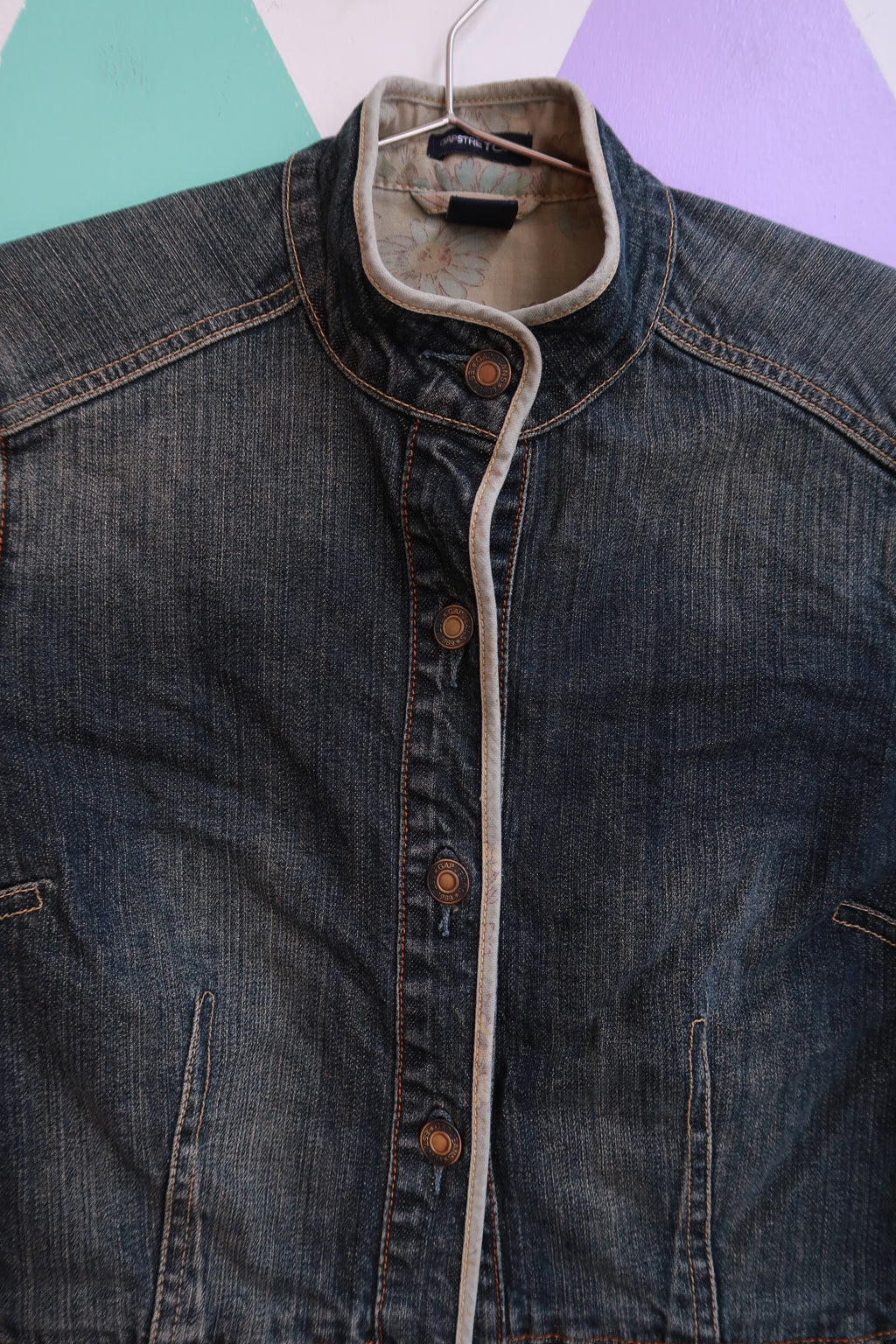 Vintage 2000s Gap Denim Moto Jacket