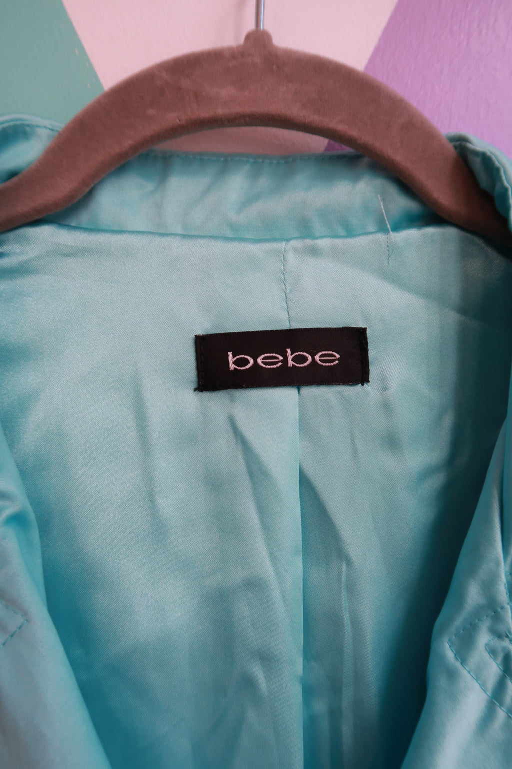 Vintage 2000s Bebe Aqua Trench Coat