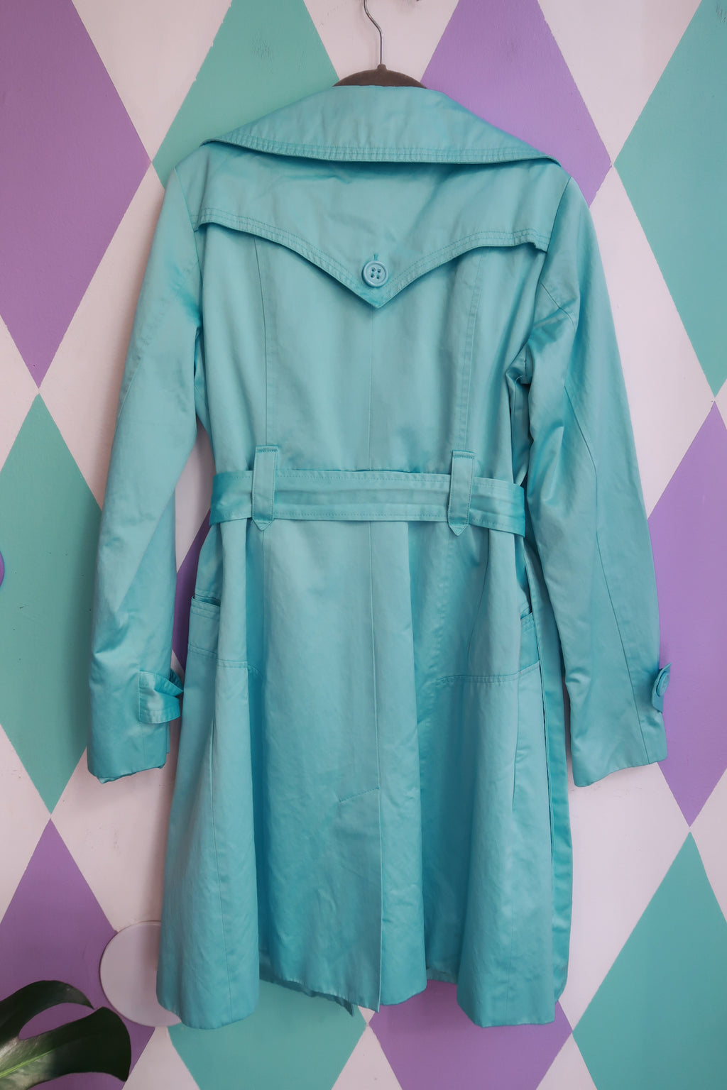 Vintage 2000s Bebe Aqua Trench Coat