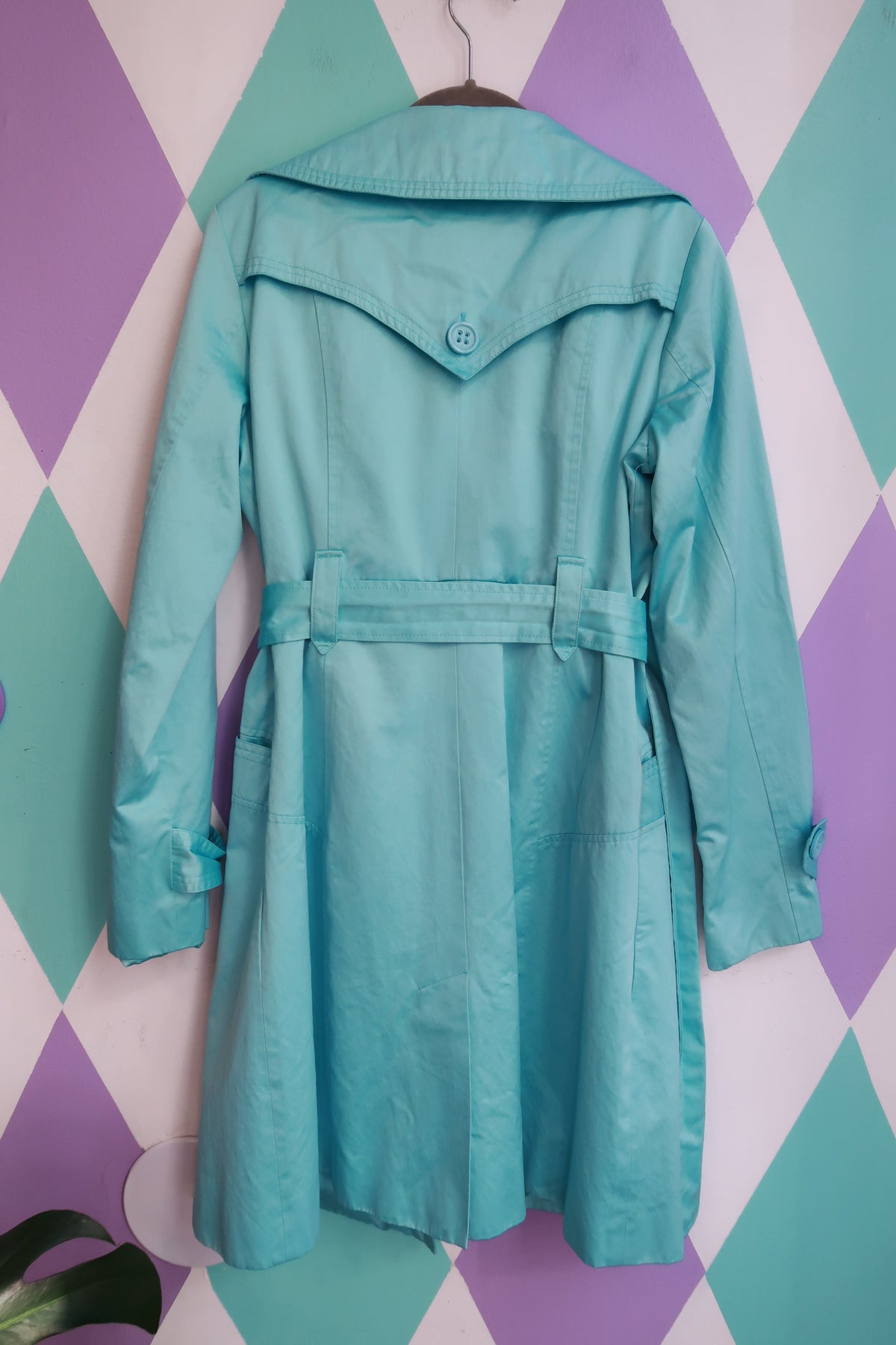Vintage 2000s Bebe Aqua Trench Coat