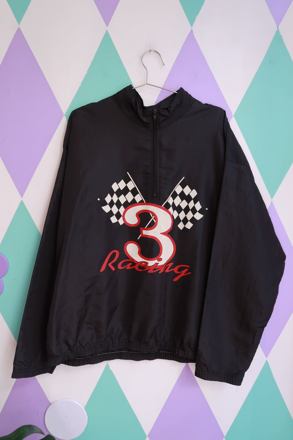 Vintage 90s No. 3 Racing Pullover Jacket