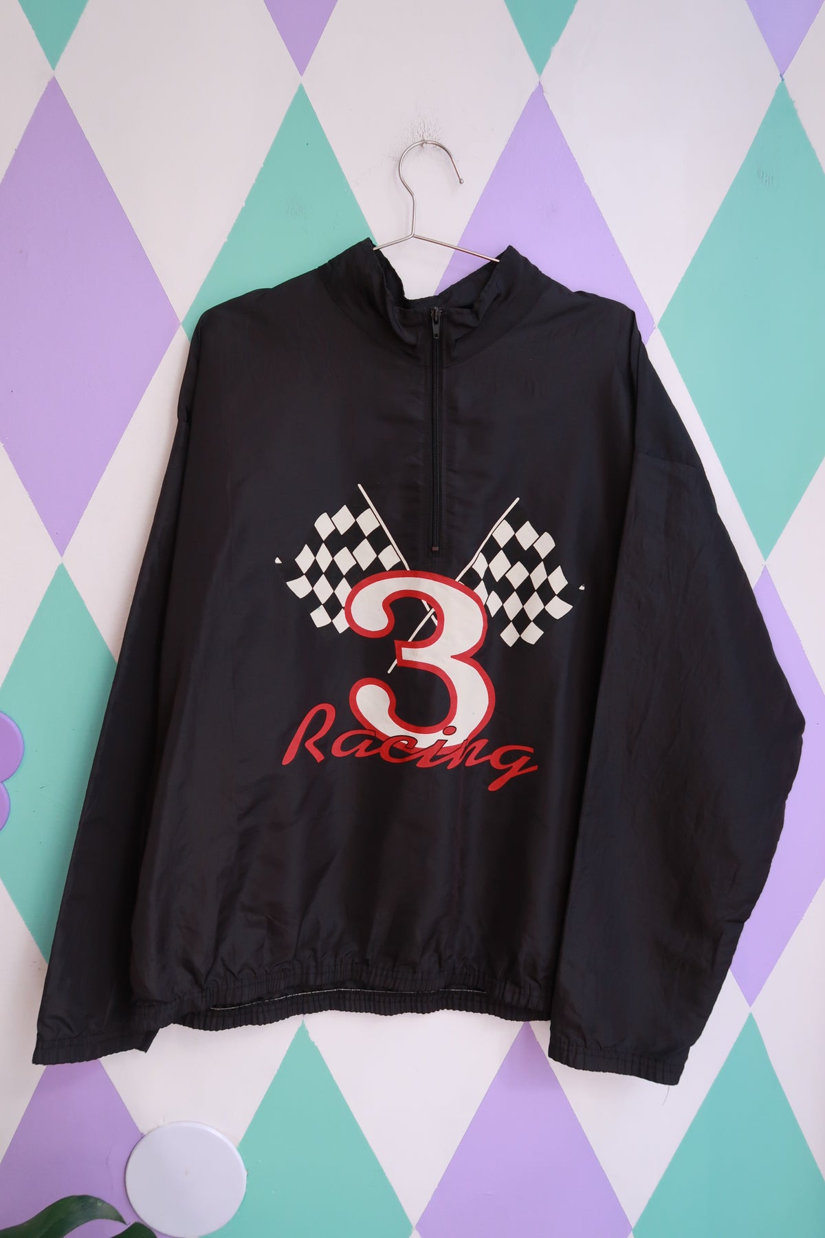 Vintage 90s No. 3 Racing Pullover Jacket
