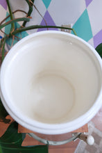 Load image into Gallery viewer, Elektra Vintage vintage strawberry ceramic kitchen canister with lid featuring retro floral strawberry design and decorative storage jar
