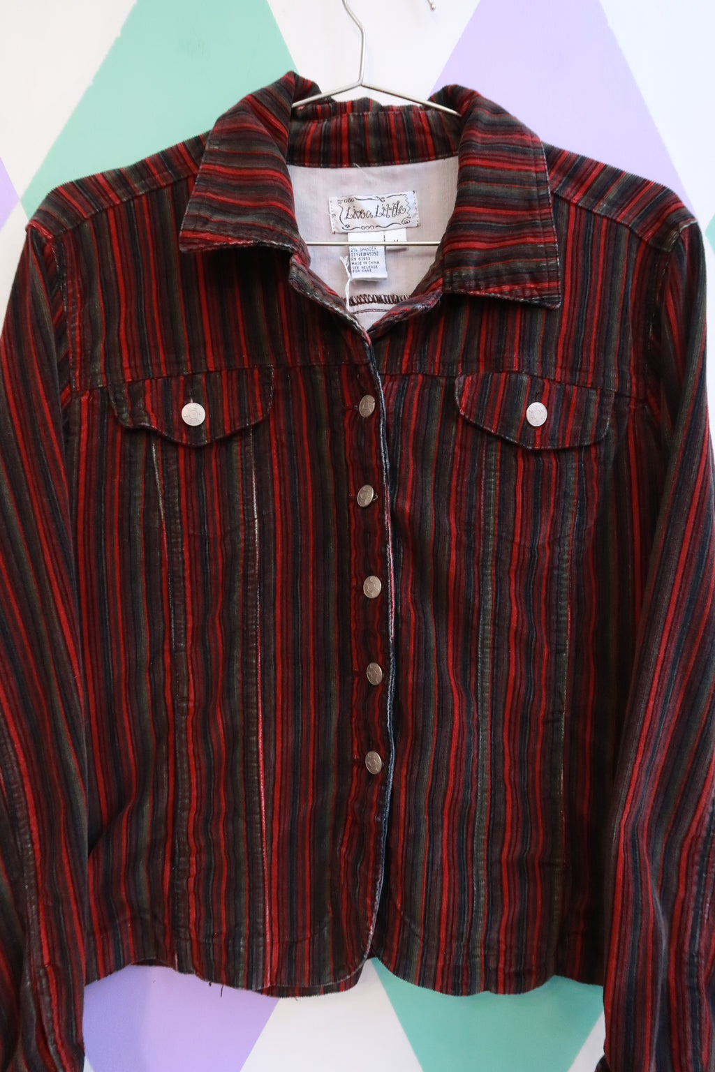 Vintage 2000s Velvet Striped Jacket