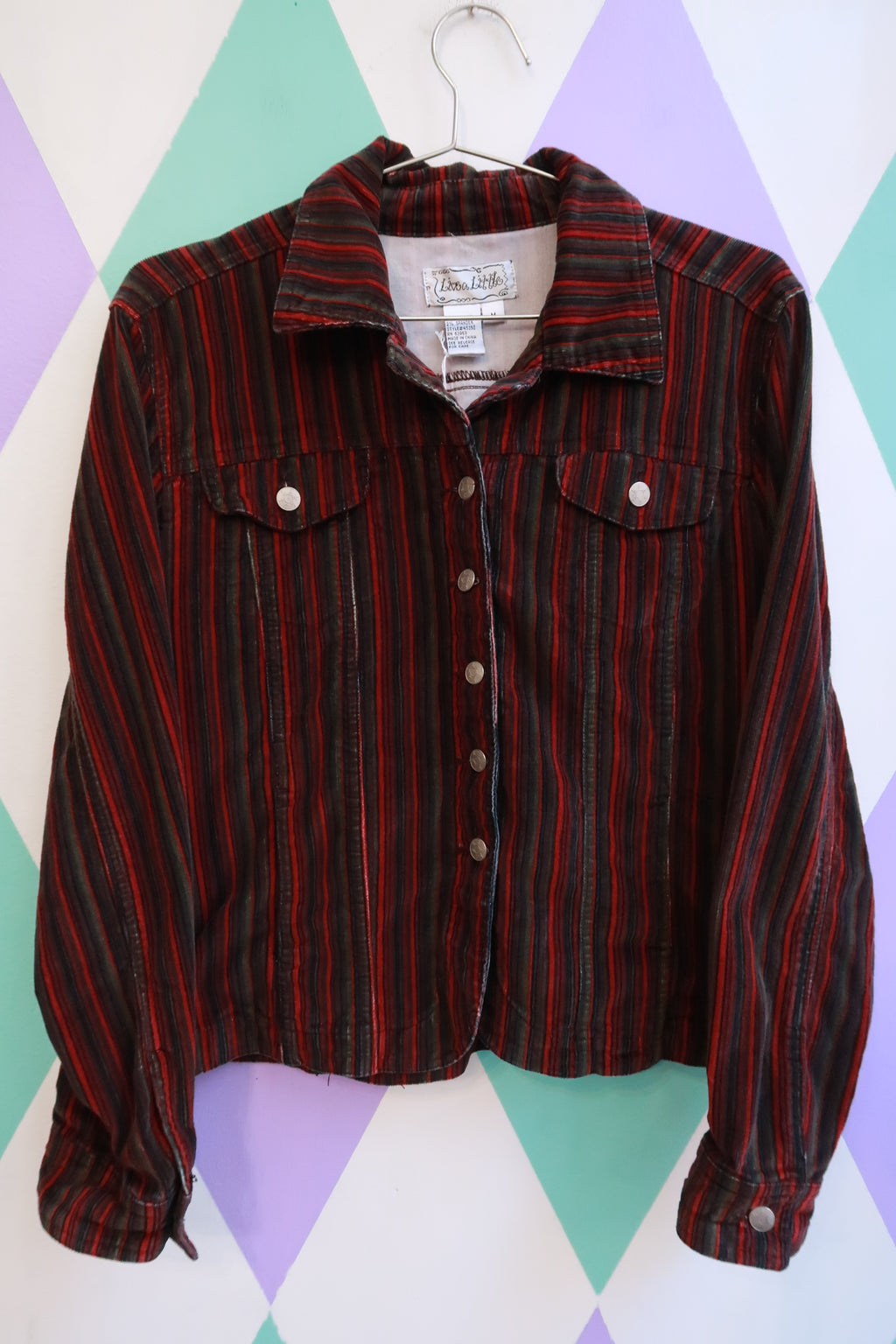 Vintage 2000s Velvet Striped Jacket
