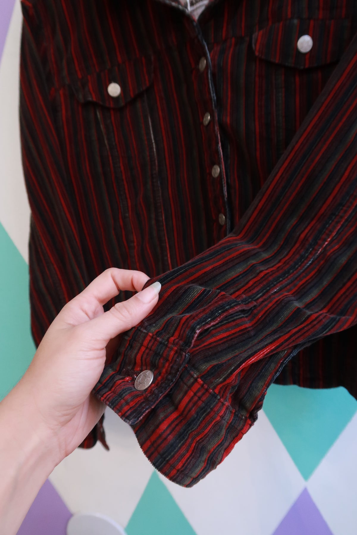 Vintage 2000s Velvet Striped Jacket