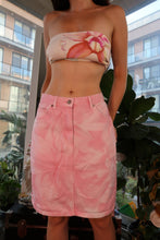 Load image into Gallery viewer, Vintage 90s Bill Blass Pink Floral Denim Skirt
