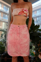 Load image into Gallery viewer, Vintage 90s Bill Blass Pink Floral Denim Skirt
