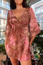 Load image into Gallery viewer, Vintage 2000s Sheer Pink and Bronze Mini Dress
