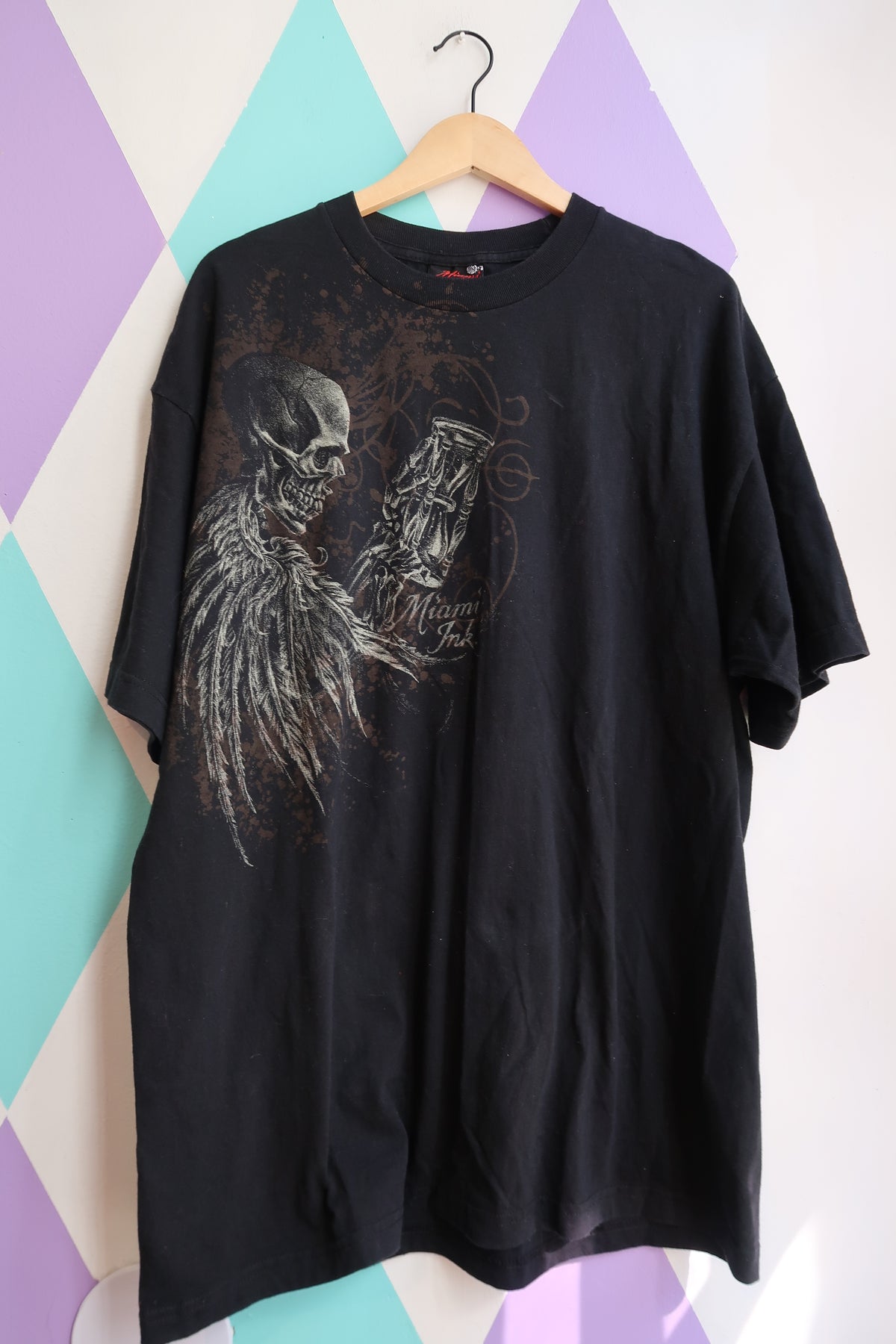 2000s Miami Ink T-Shirt – Grim Reaper Tattoo Art Graphic Tee