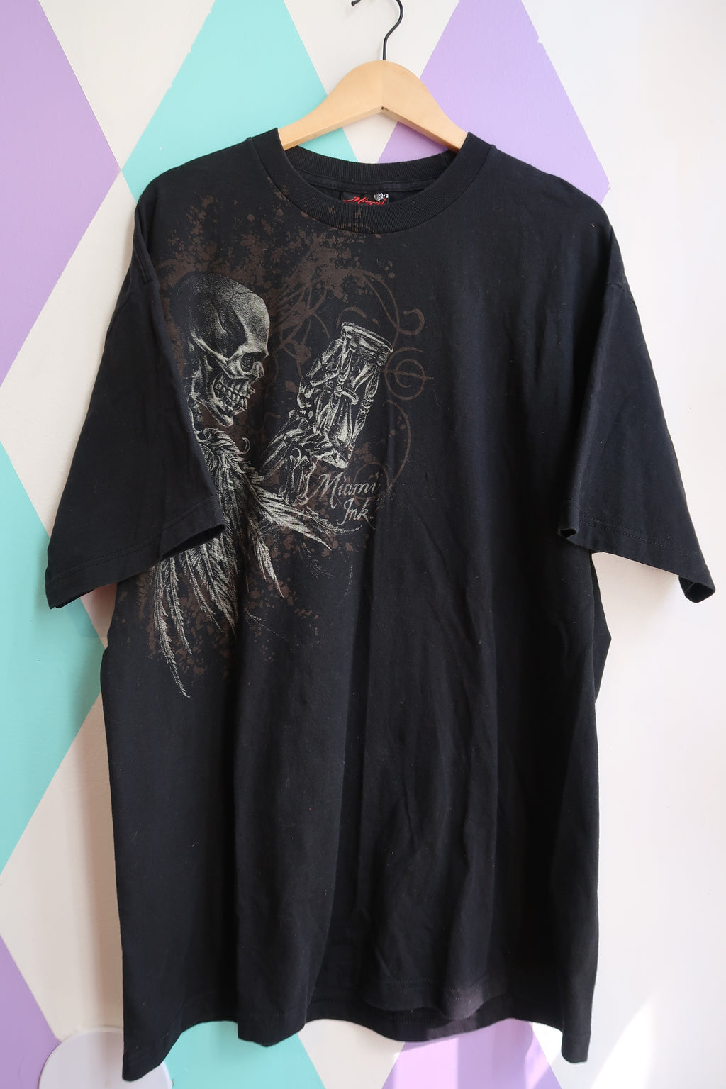 2000s Miami Ink T-Shirt – Grim Reaper Tattoo Art Graphic Tee