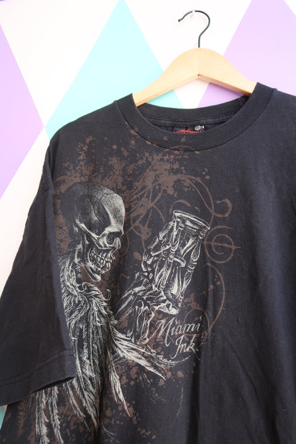 2000s Miami Ink T-Shirt – Grim Reaper Tattoo Art Graphic Tee