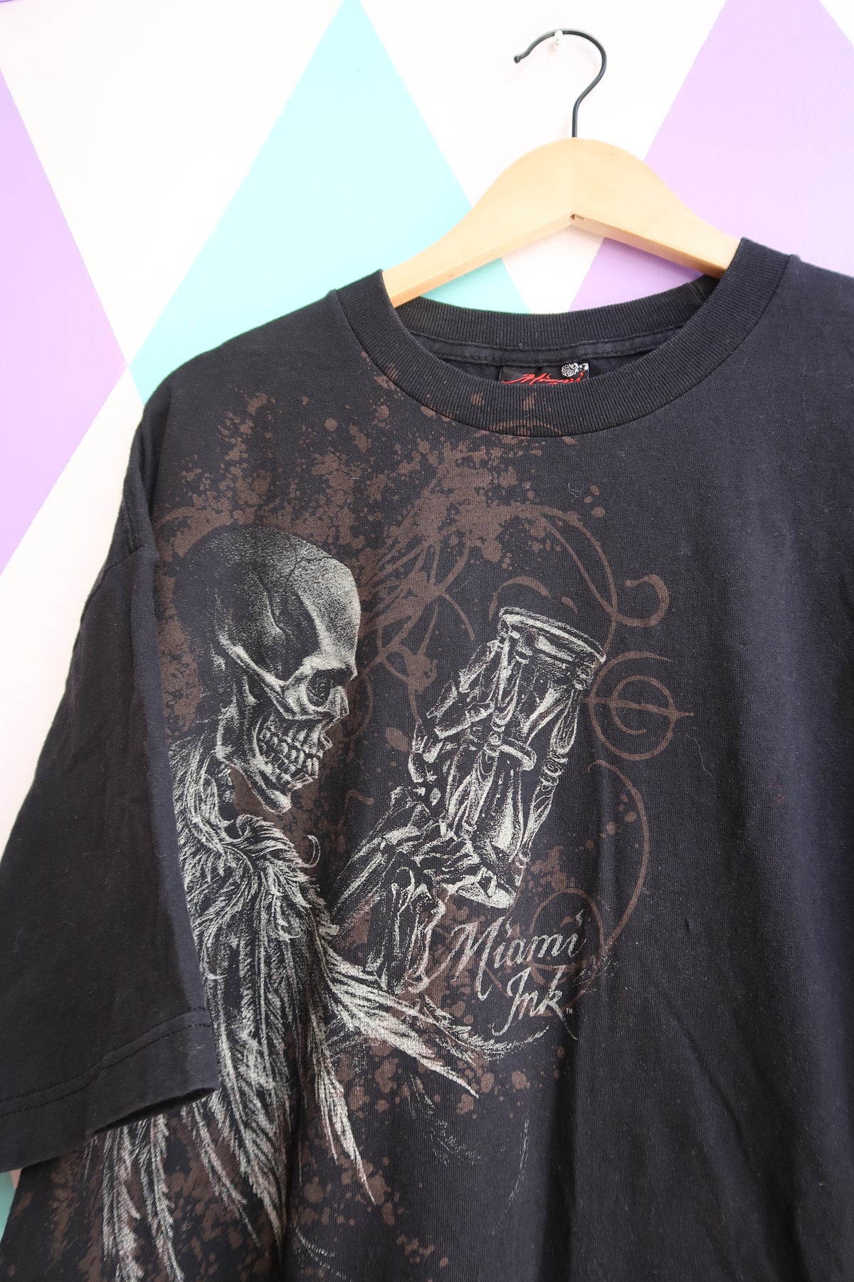 2000s Miami Ink T-Shirt – Grim Reaper Tattoo Art Graphic Tee