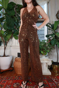 Vintage Sequin Halter Jumpsuit