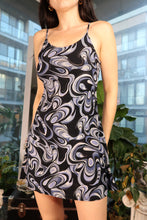 Load image into Gallery viewer, Vintage 90s Grey Abstract Swirl Mini Dress
