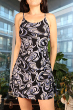 Load image into Gallery viewer, Vintage 90s Grey Abstract Swirl Mini Dress
