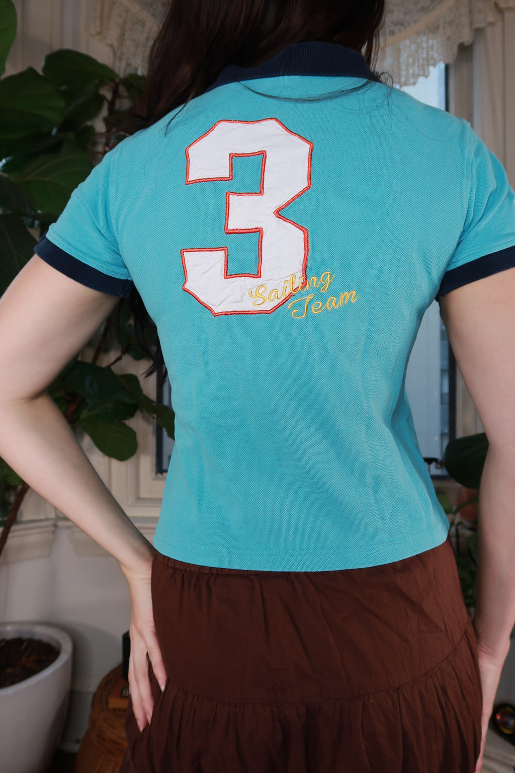 Vintage 2000s Monte Carlo Sailing Team Turquoise Polo Shirt
