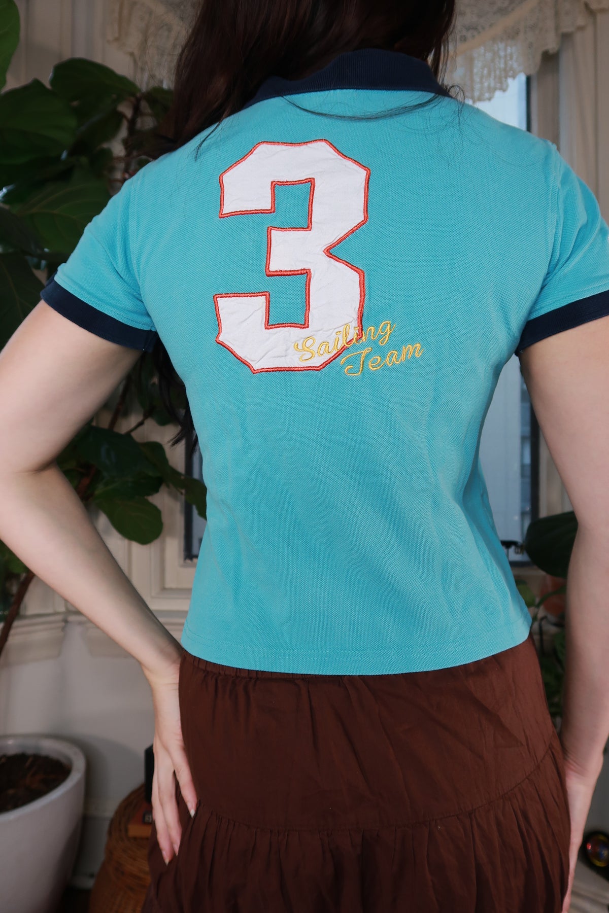Vintage 2000s Monte Carlo Sailing Team Turquoise Polo Shirt