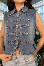 Load image into Gallery viewer, Vintage 2000s Military-Style Denim Vest
