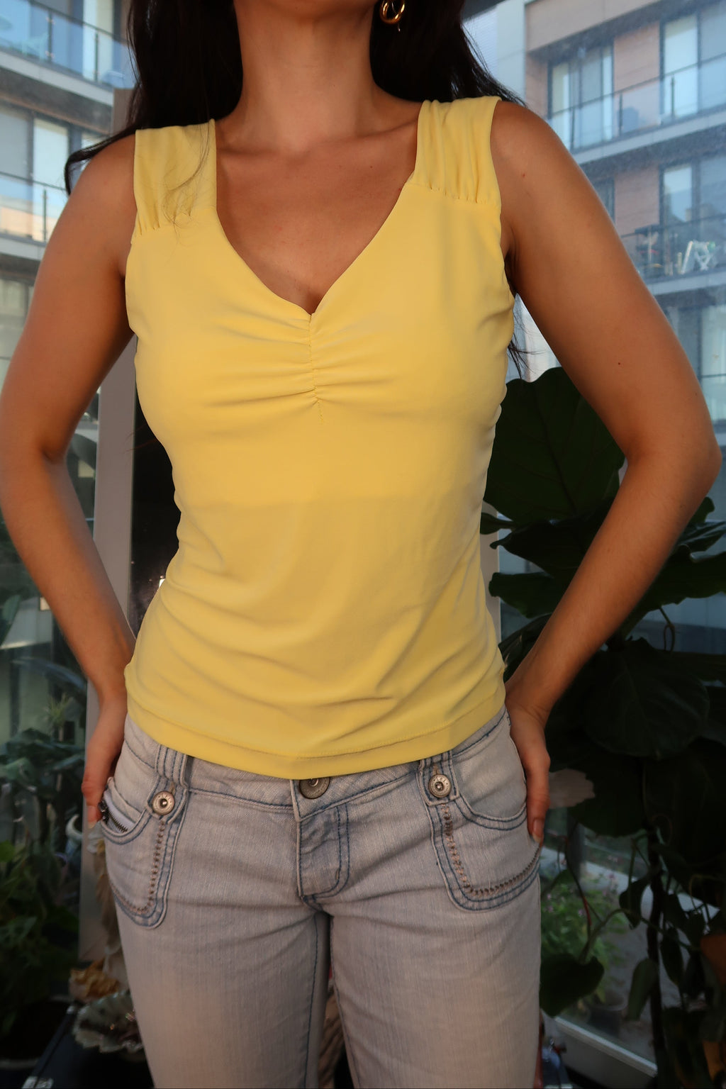 Vintage 2000s Star City Yellow Sleeveless Top
