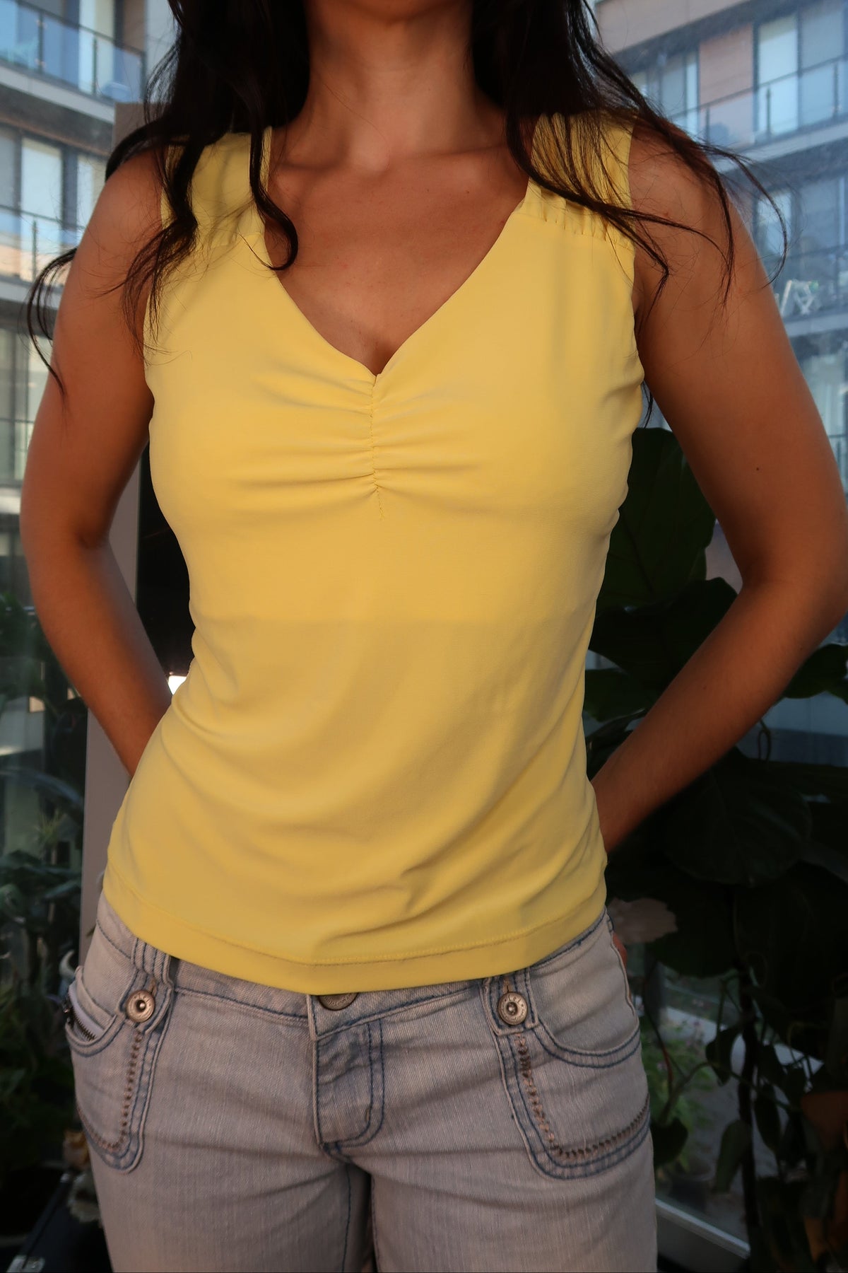 Vintage 2000s Star City Yellow Sleeveless Top