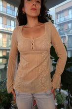 Load image into Gallery viewer, Vintage Express Sheer Embroidered Boho Top with Bell Sleeves

