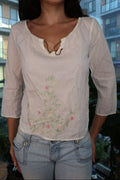 Vintage 2000s Calvin Klein Jeans Embroidered Peasant Tunic Top - Elektra Vintage