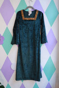 Vintage Teal Velvet Renaissance Costume Dress