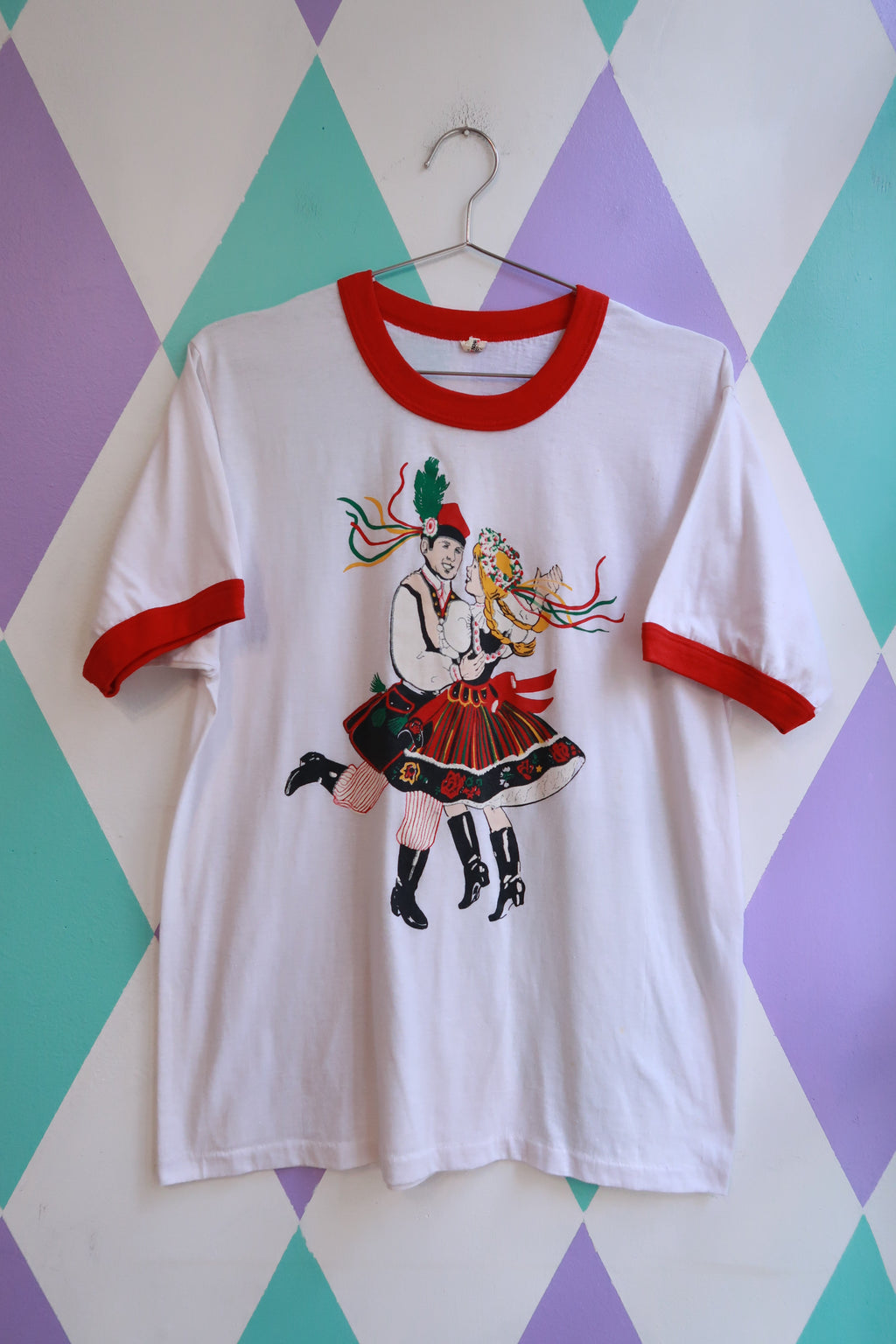 Vintage Polish Folk Dance Ringer T-Shirt