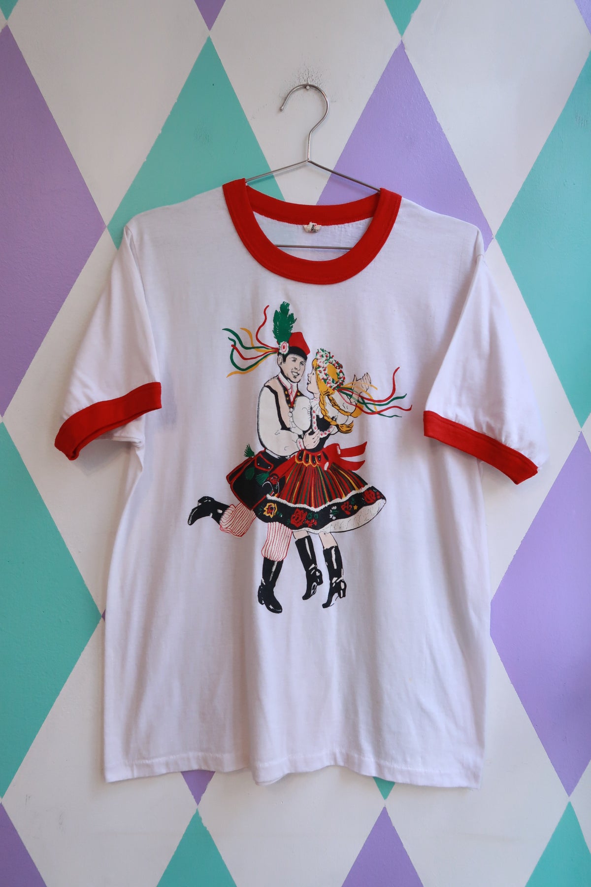 Vintage Polish Folk Dance Ringer T-Shirt