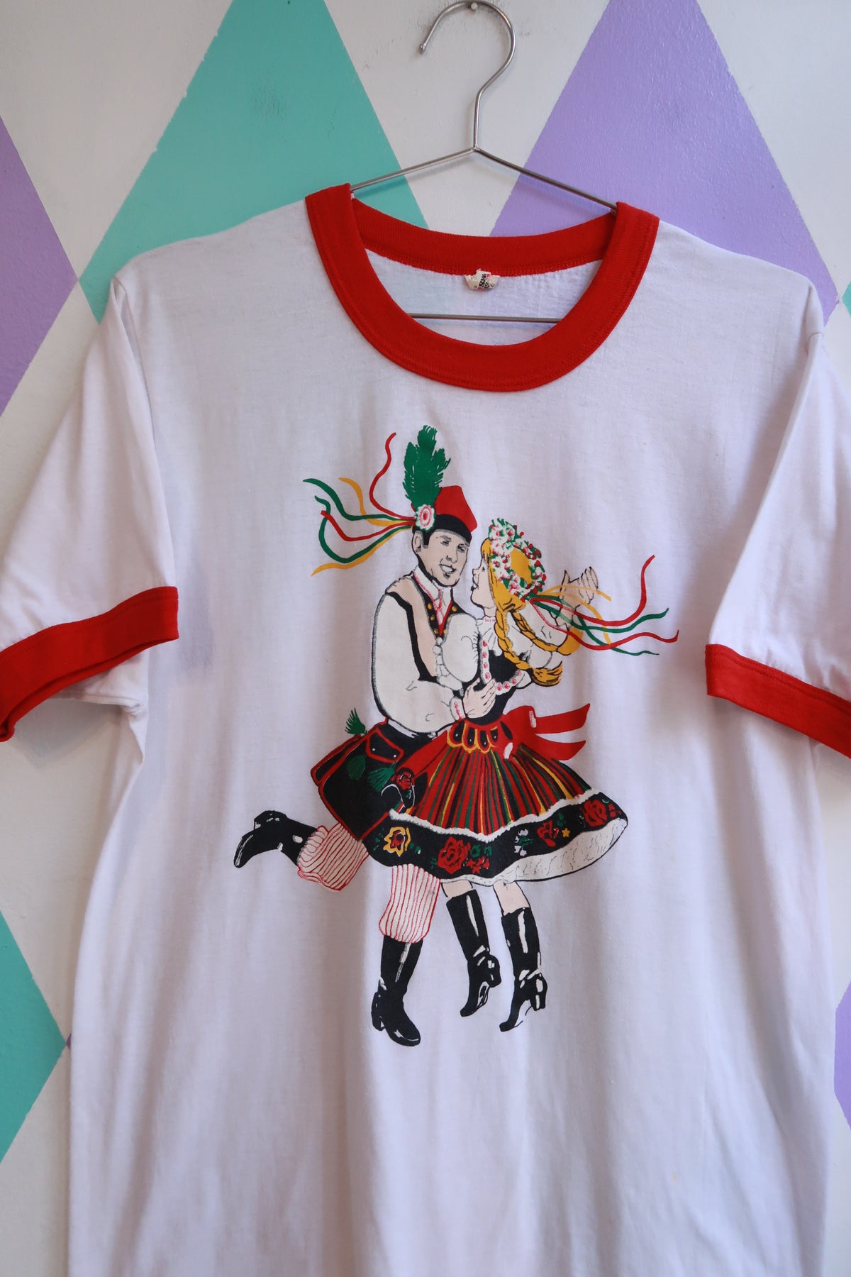 Vintage Polish Folk Dance Ringer T-Shirt