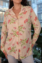 Load image into Gallery viewer, Vintage 1970s Floral Butterfly Print Button-Up Blouse
