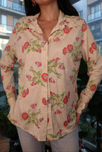 Load image into Gallery viewer, Vintage 1970s Floral Butterfly Print Button-Up Blouse
