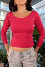 Load image into Gallery viewer, Vintage 1990s Hot Pink Scoop Neck Bodycon Top
