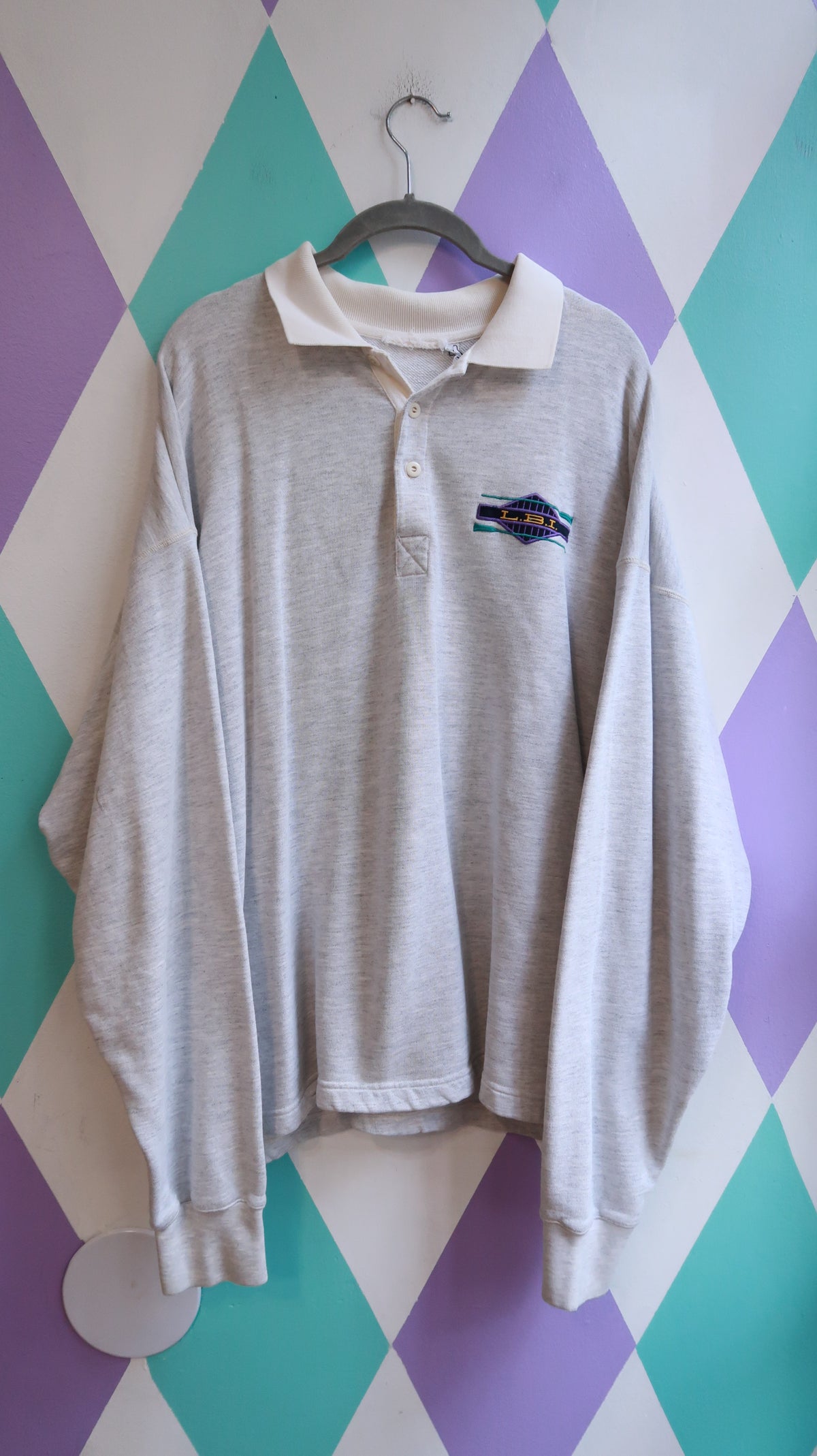 Vintage 90s LBI Long Sleeve Polo Sweatshirt