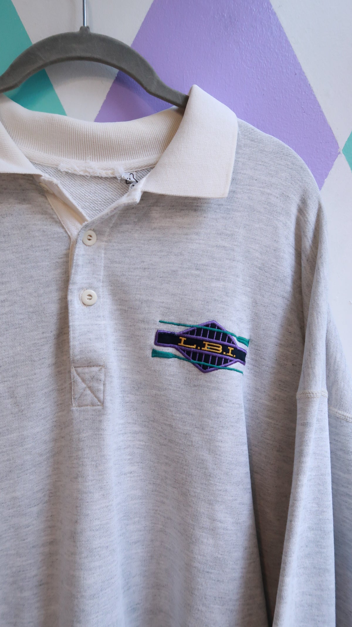 Vintage 90s LBI Long Sleeve Polo Sweatshirt