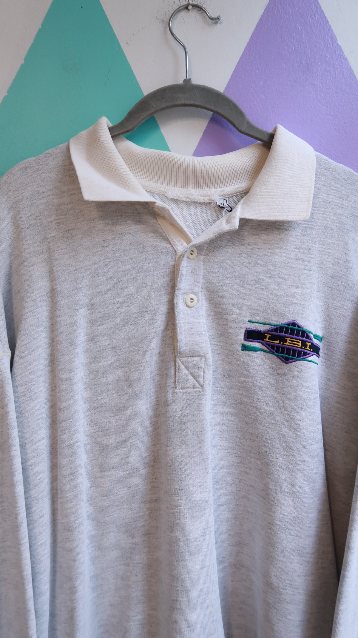 Vintage 90s LBI Long Sleeve Polo Sweatshirt