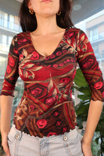 Load image into Gallery viewer, NWT Vintage 90s Abstract Floral Mesh Top
