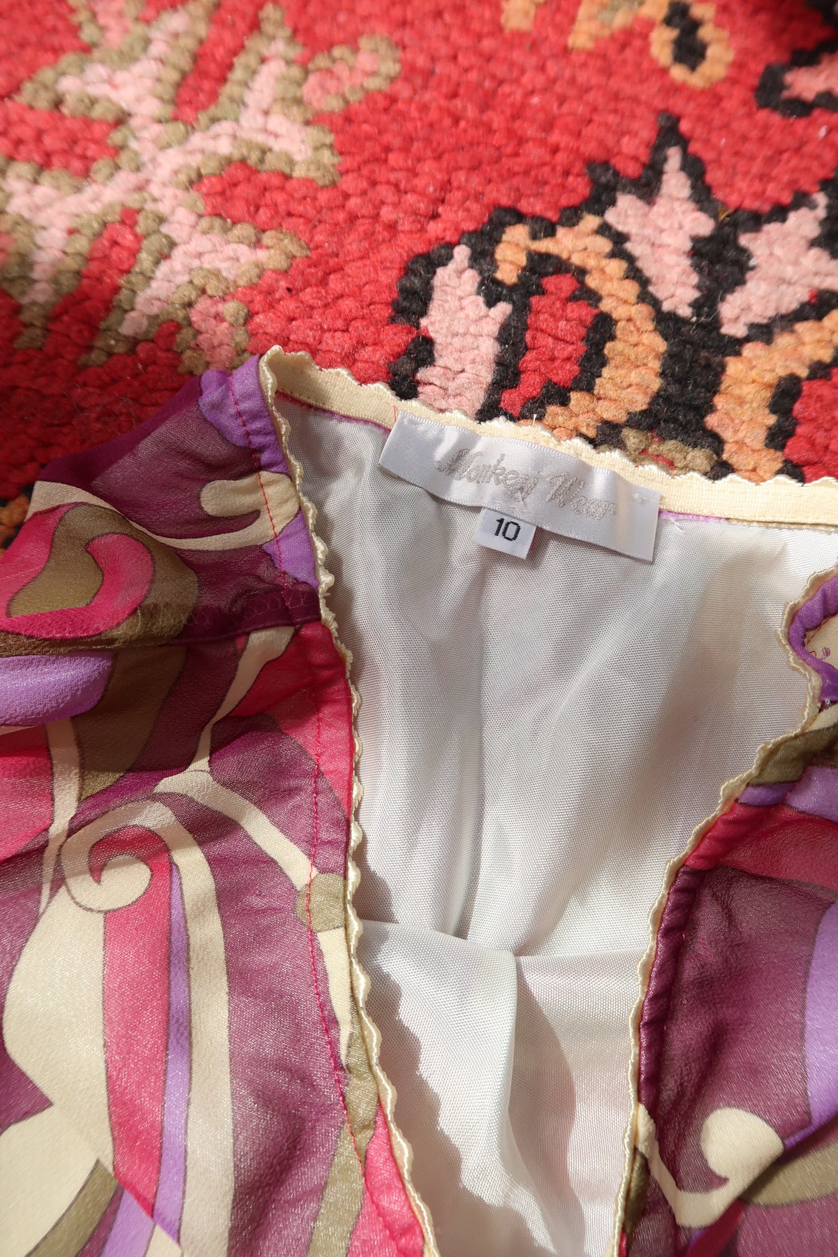 Vintage 100% Silk Psychedelic Print Slip Skirt - Elektra Vintage