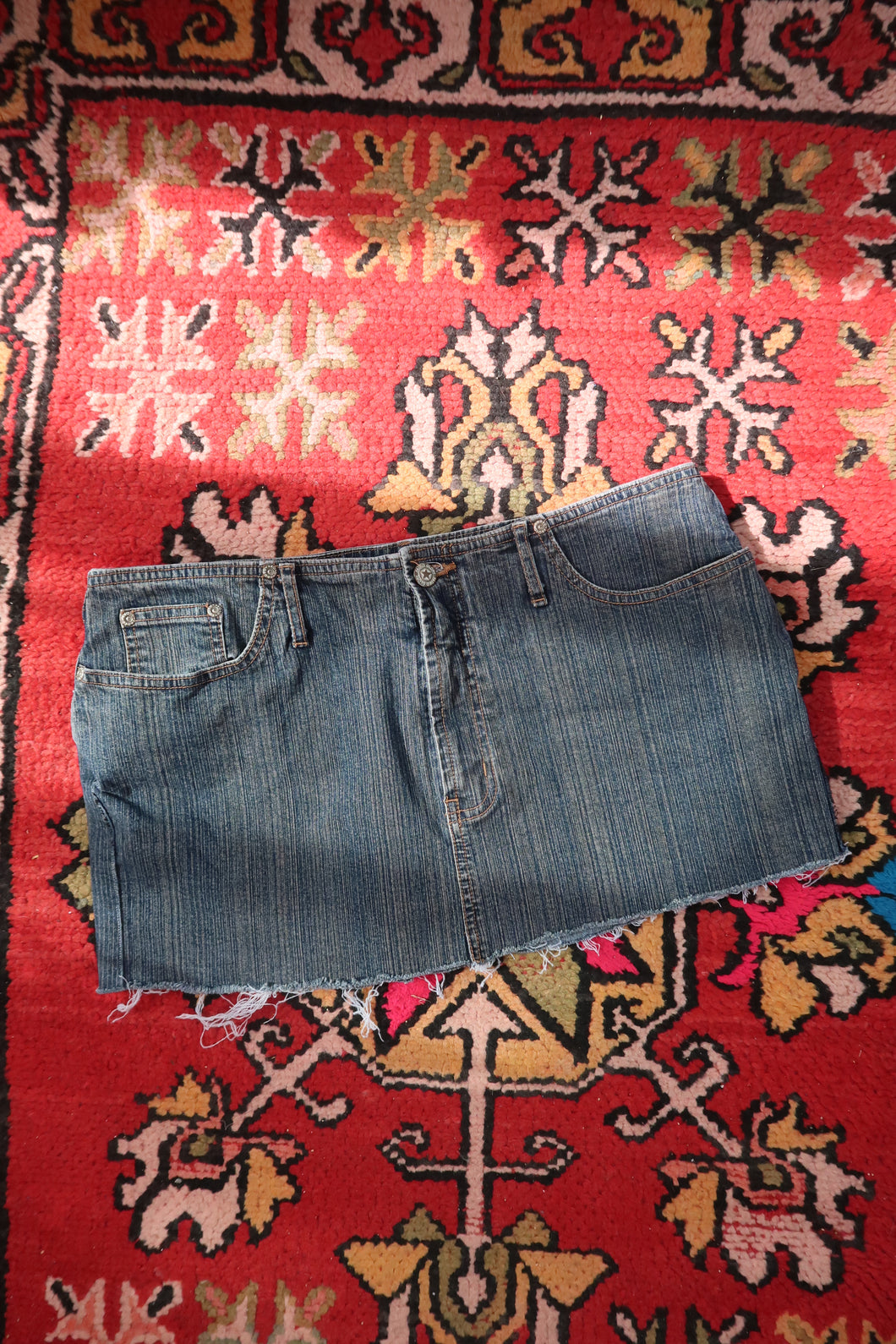 Vintage Denim Cutoff Mini Skirt
