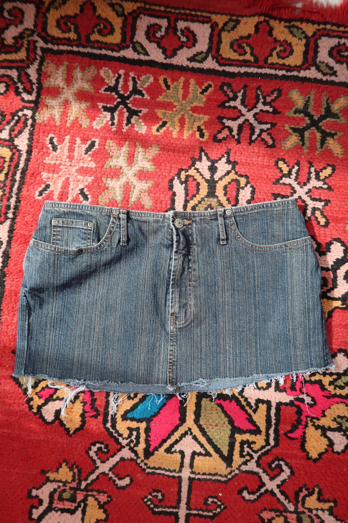 Vintage Denim Cutoff Mini Skirt by Faded Glory
