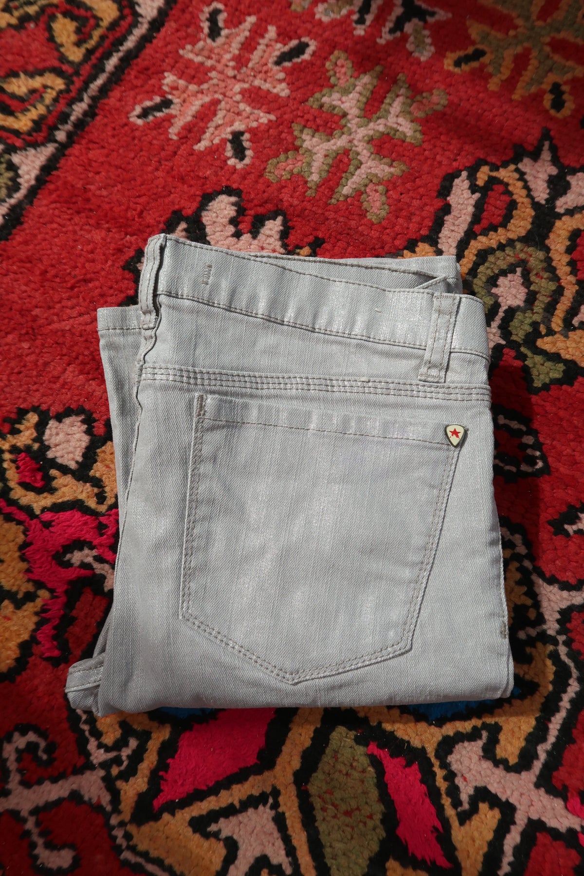 Vintage 2000s Silver Metallic Jeans