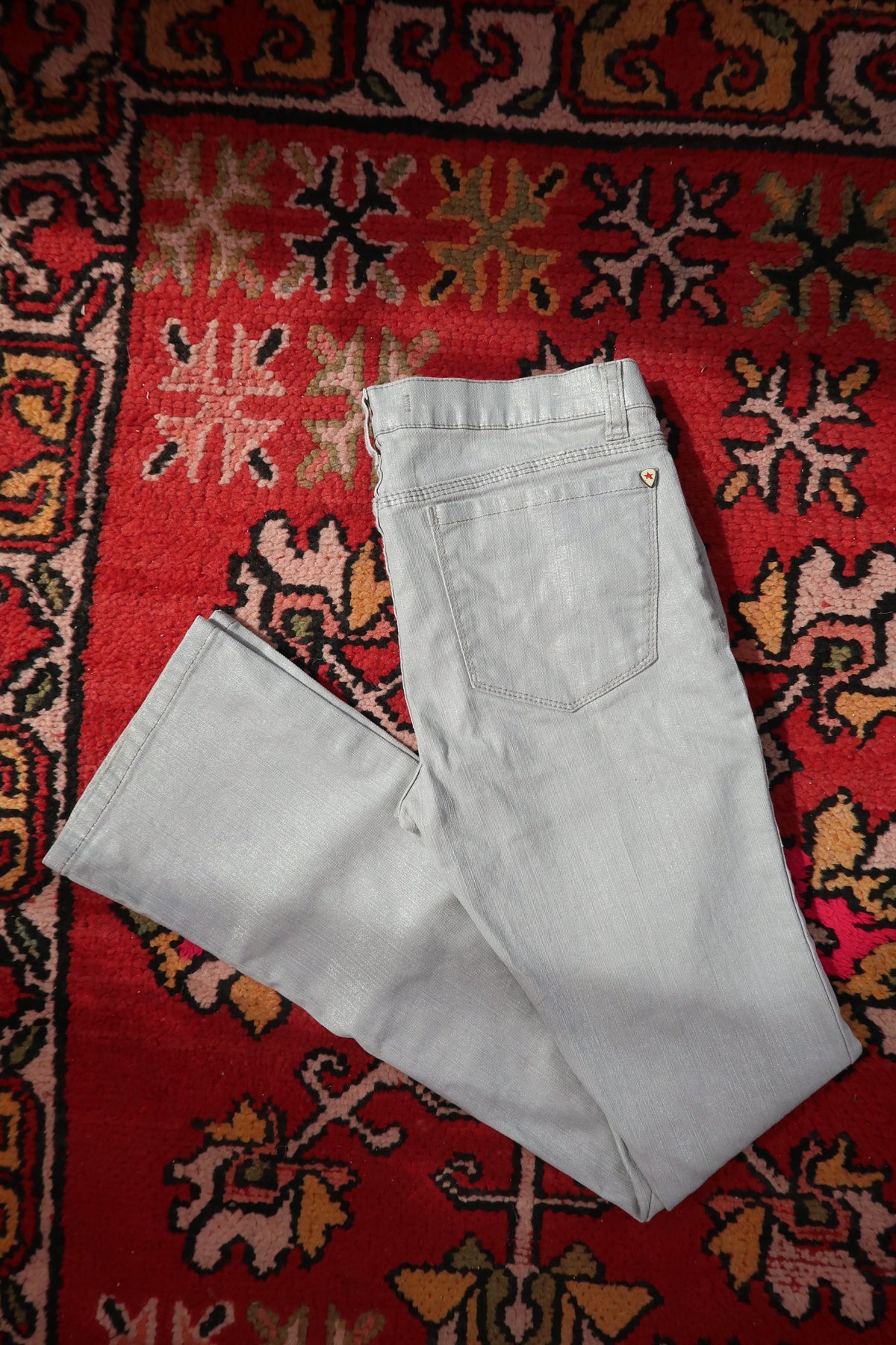 Vintage 2000s Silver Metallic Jeans