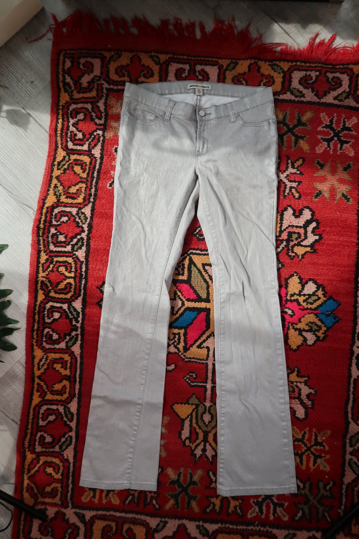 Vintage 2000s Silver Metallic Jeans
